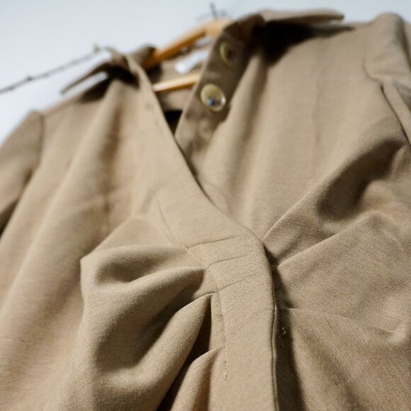 Zara Blazer-Style Drape Shirt/Jacket - Tan/Camel - Picture 7 of 7